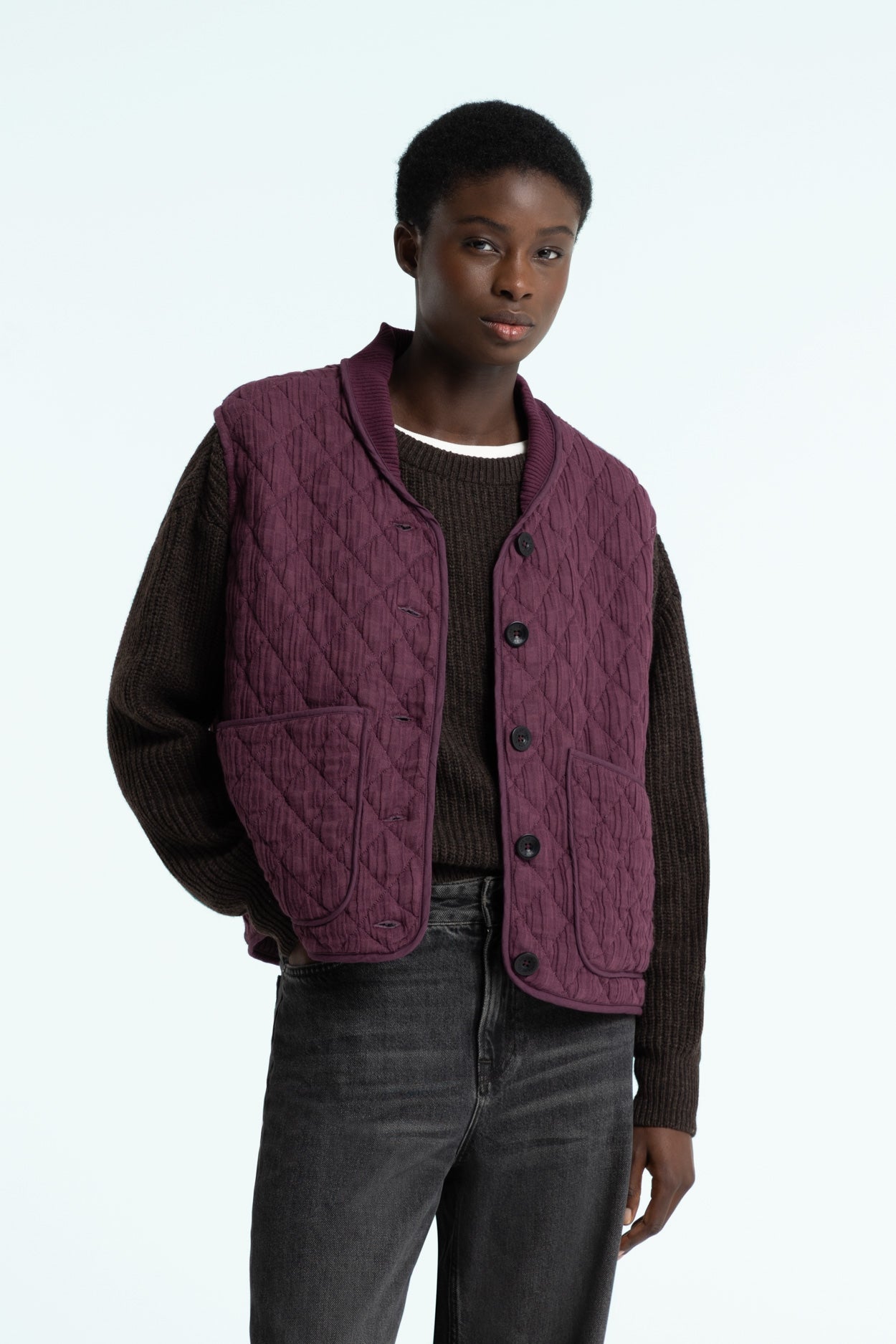 Kings of Indigo  Vest Kiko Unisex Mauve Wijnpaars