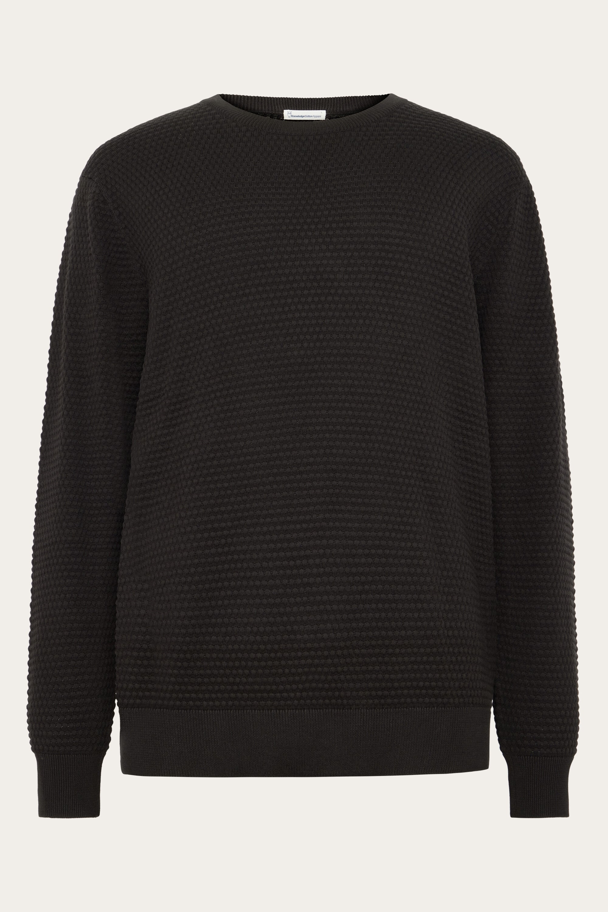 KnowledgeCotton Apparel mannen vegan Gebreide Trui Vagn Bubble Ronde Hals Chocoladetaart