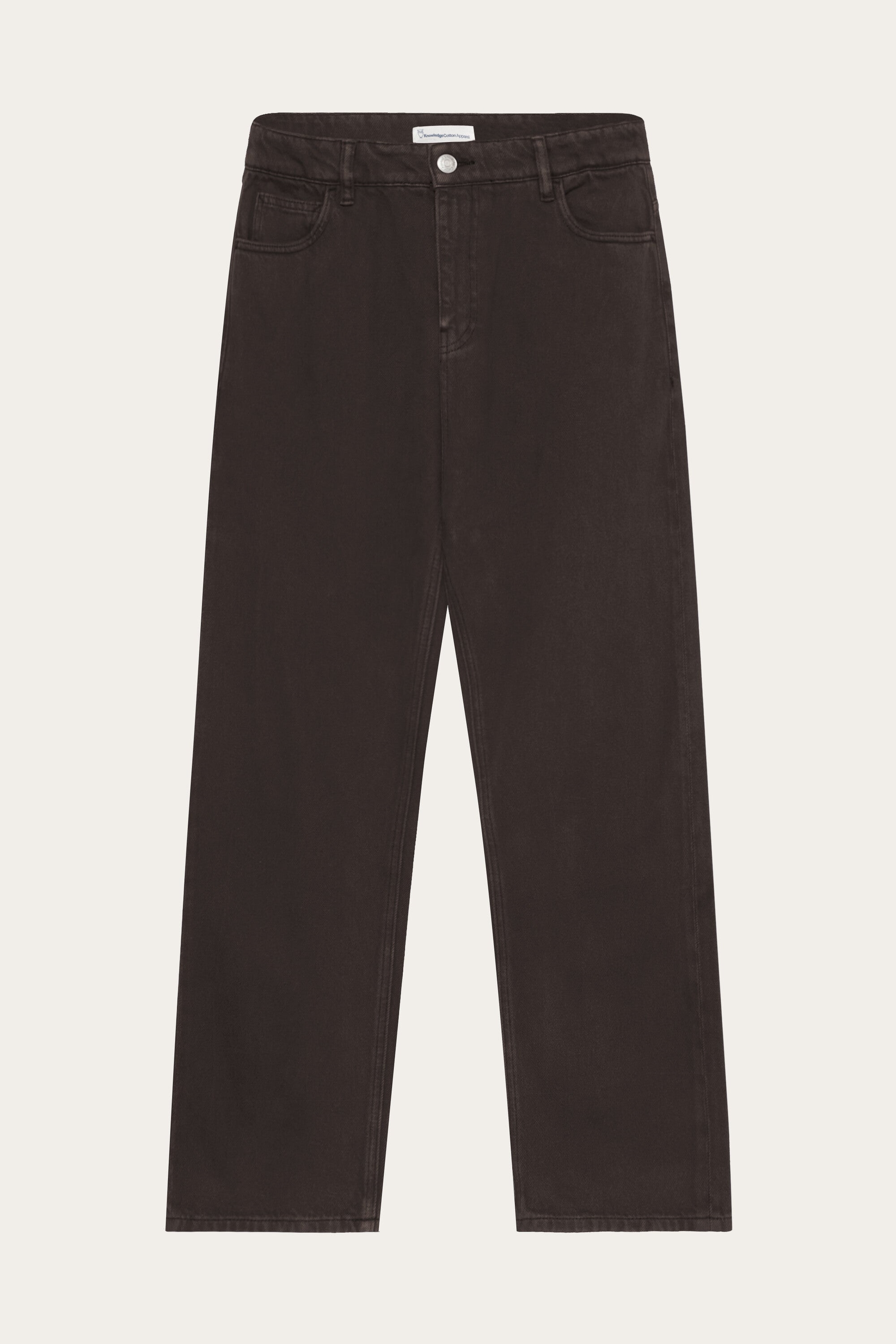 KnowledgeCotton Apparel mannen vegan Broekenbrede Twill Flint Chocoladetaart
