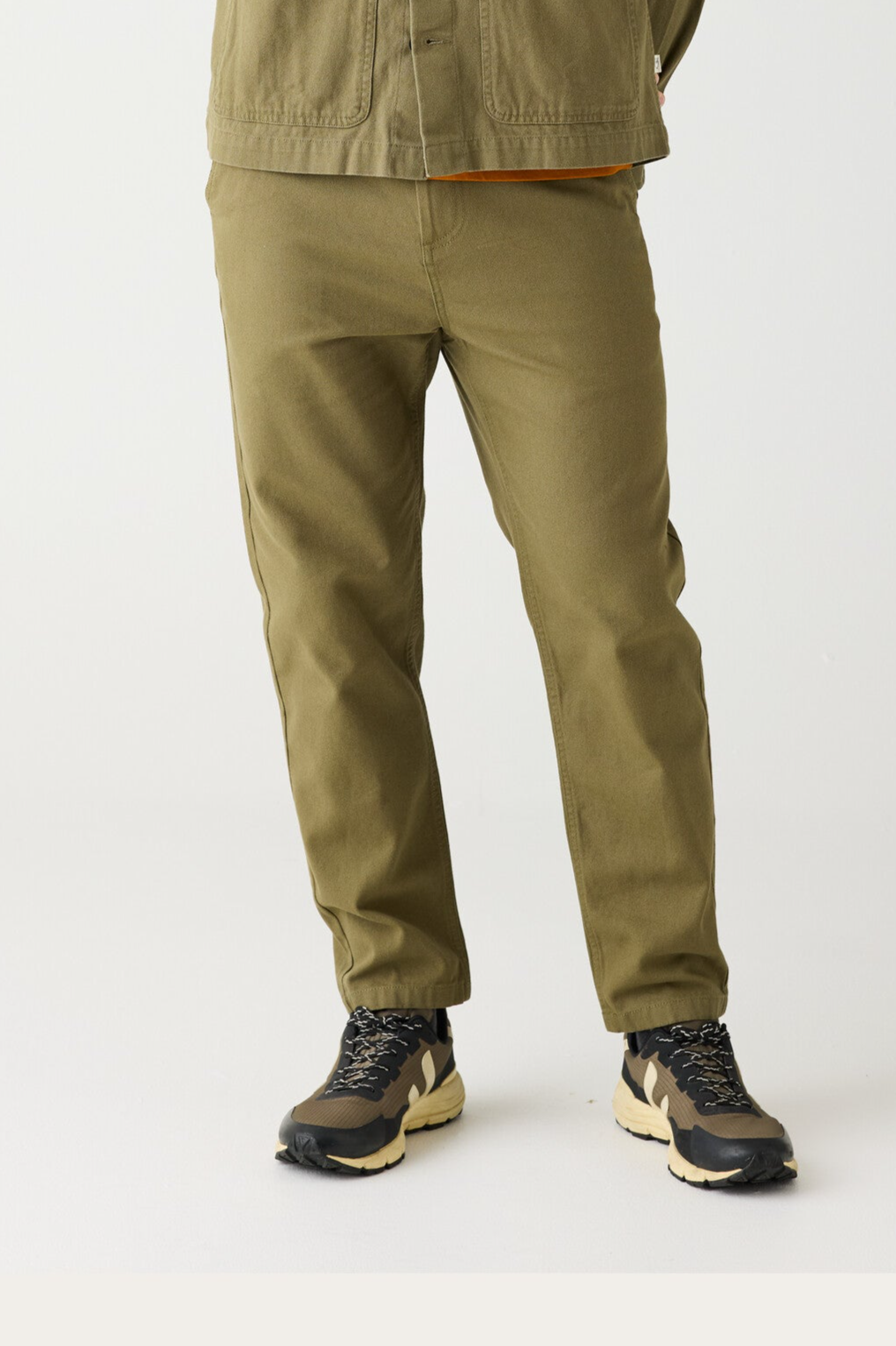 KnowledgeCotton Apparel mannen vegan Broek Canvas Tim Burned Olive