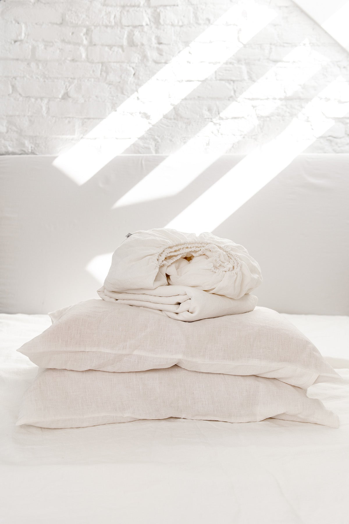 AmourLinen  Linnen Lakens Set Wit