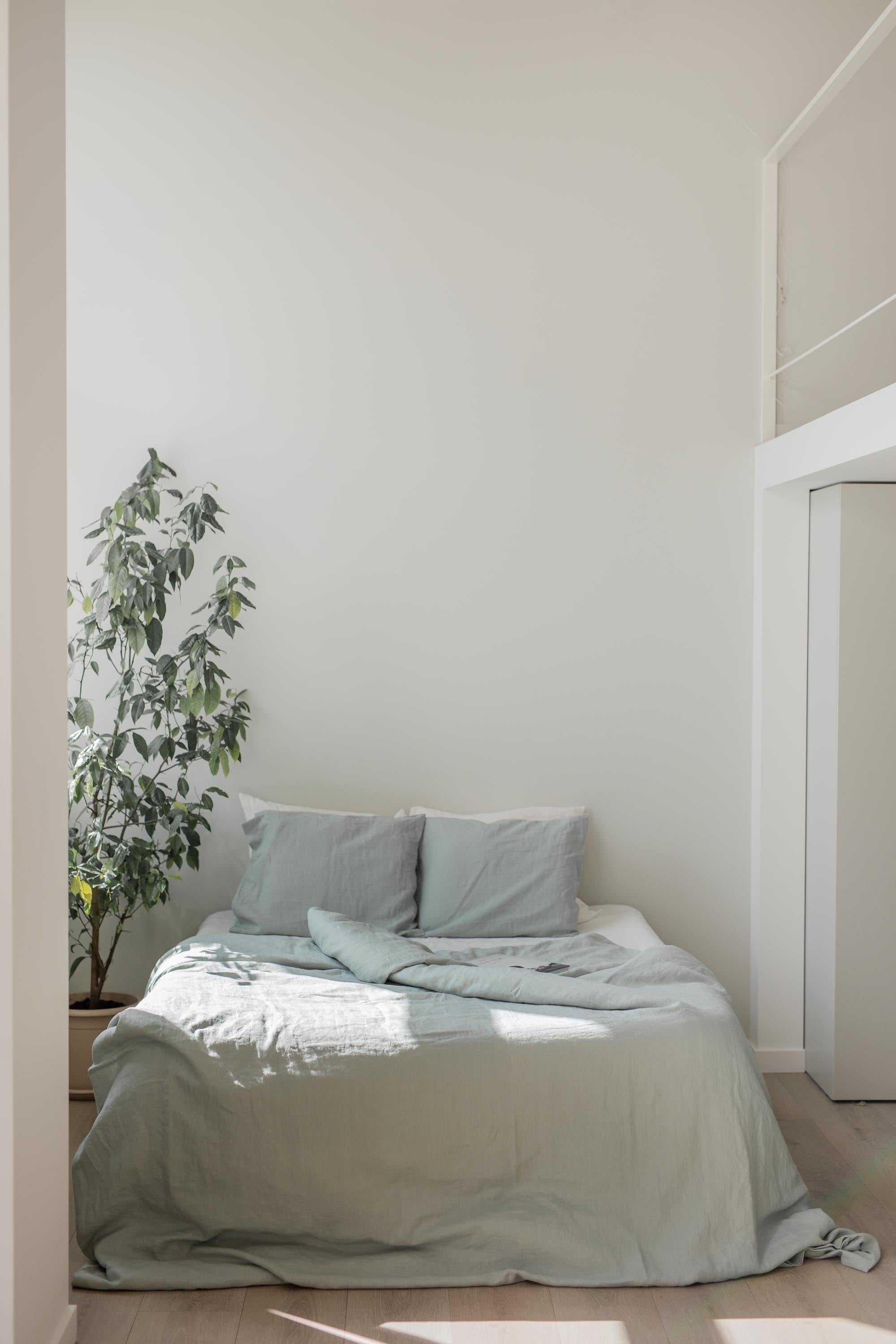 AmourLinen  Linnen Beddengoedset Saliegroen