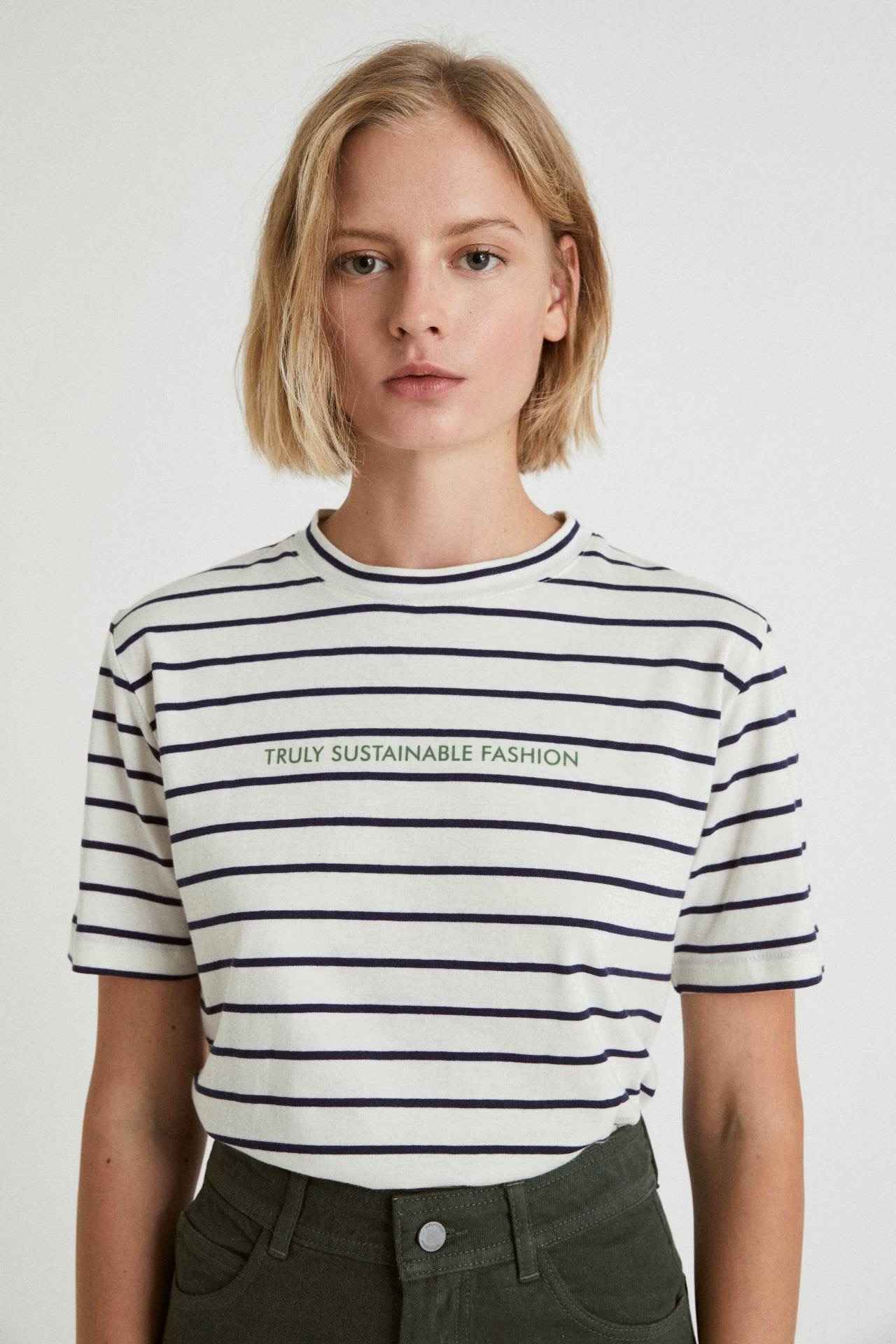 Infinitdenim  T-Shirt Gestreept "truly Sustainable Fashion"