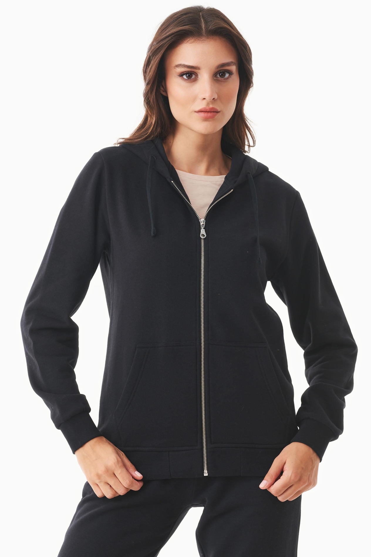 ORGANICATION  Sweatjack Soft Touch Biologisch Katoen Zwart
