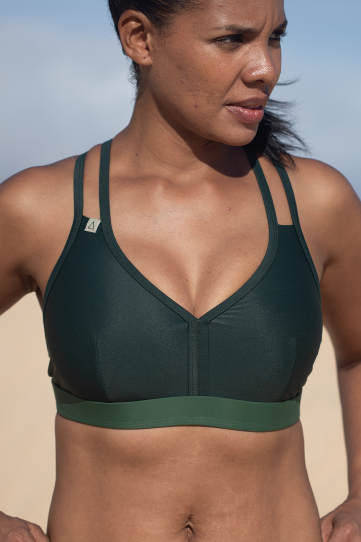 Inaska  Sport Bikinitop Wild Donkergroen Kaki Mosgroen