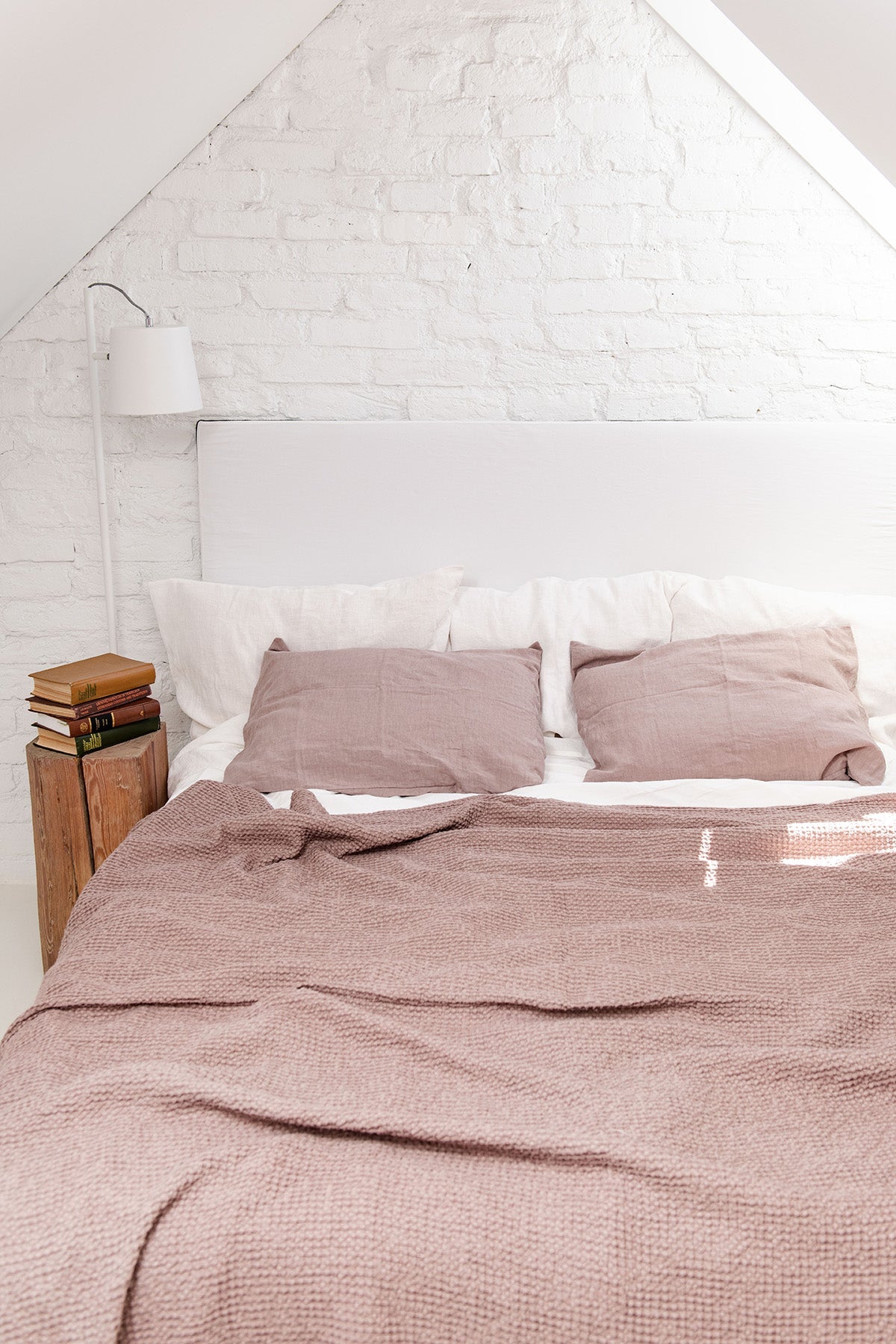 AmourLinen  Linnen Wafeldeken Rosy Brown