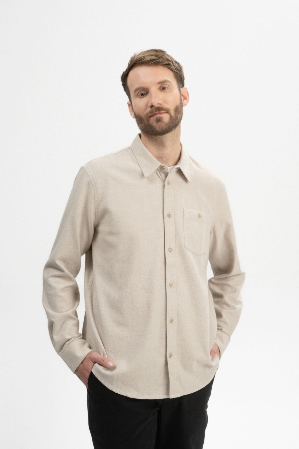 MELA mannen vegan Shirt Flanel Sahel Birch