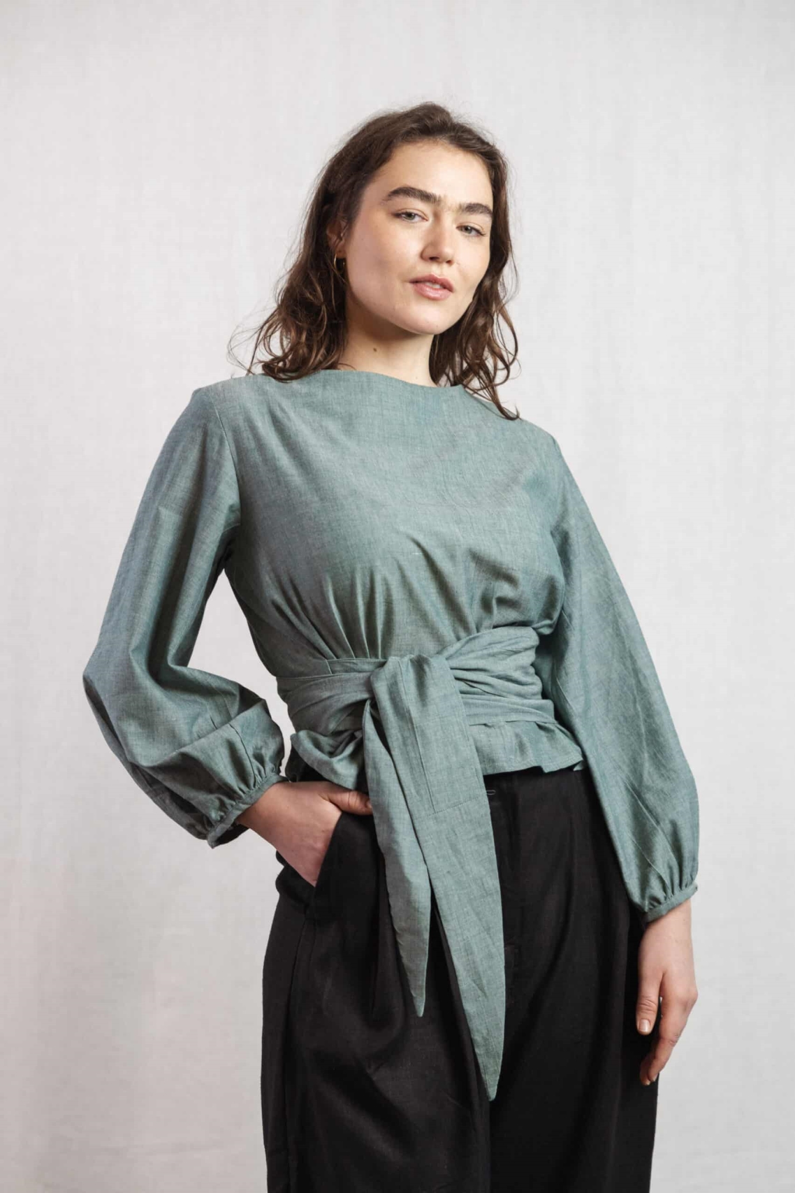 Jyoti Fair Works  Blouse Prasoon Eucalyptus