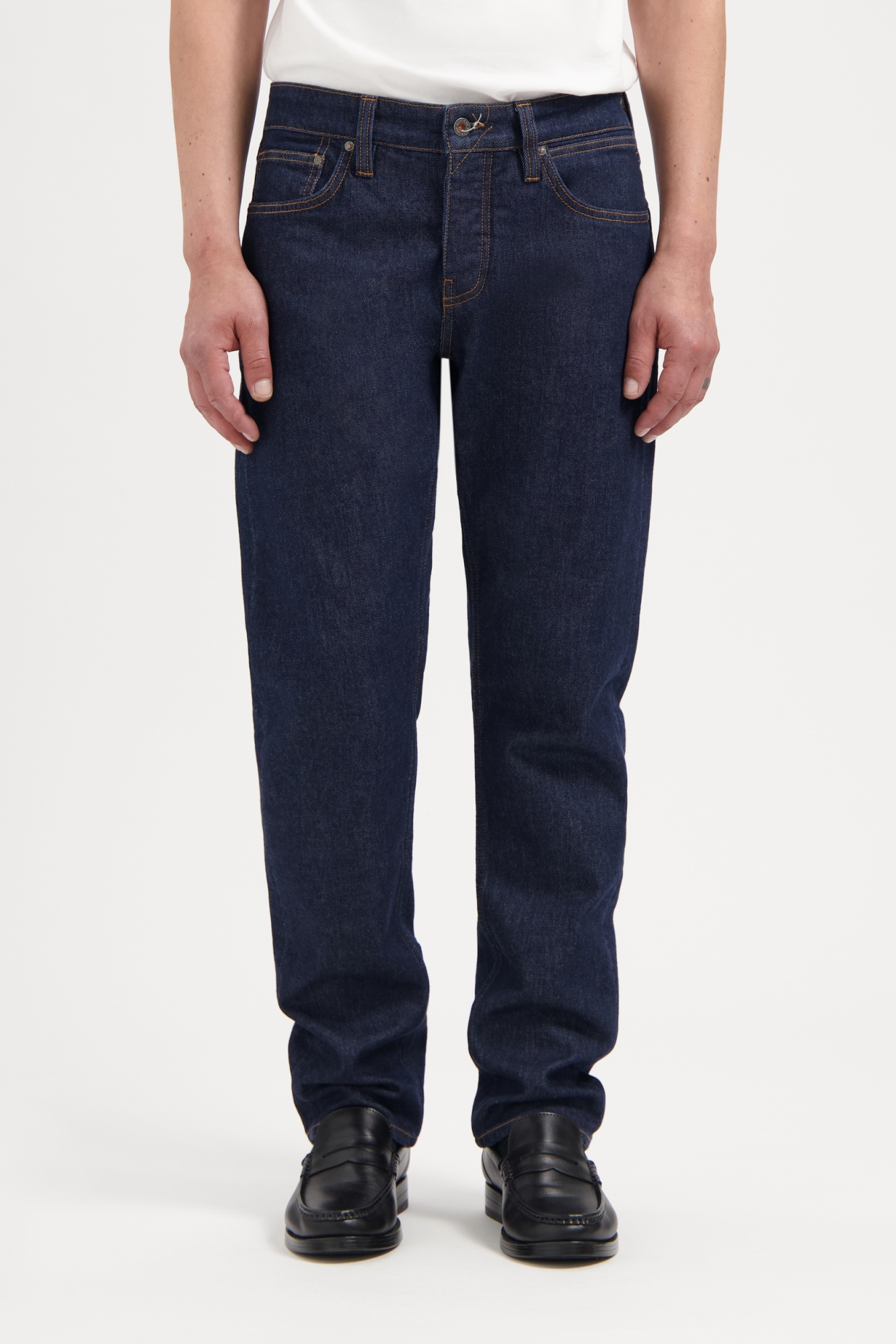 Kuyichi mannen vegan Jeans Regular Slim Jim Donkere Spoeling