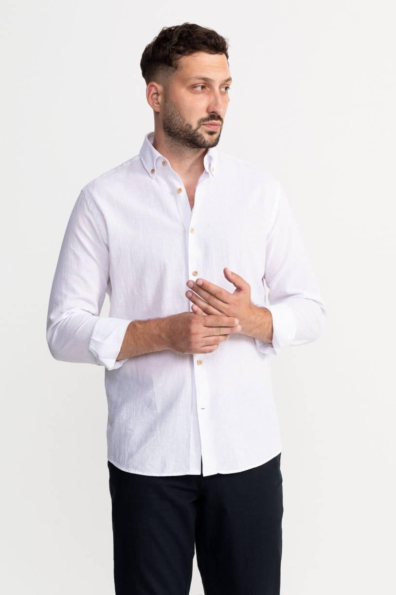 De IONESCU mannen vegan Shirt Godeanu Wit
