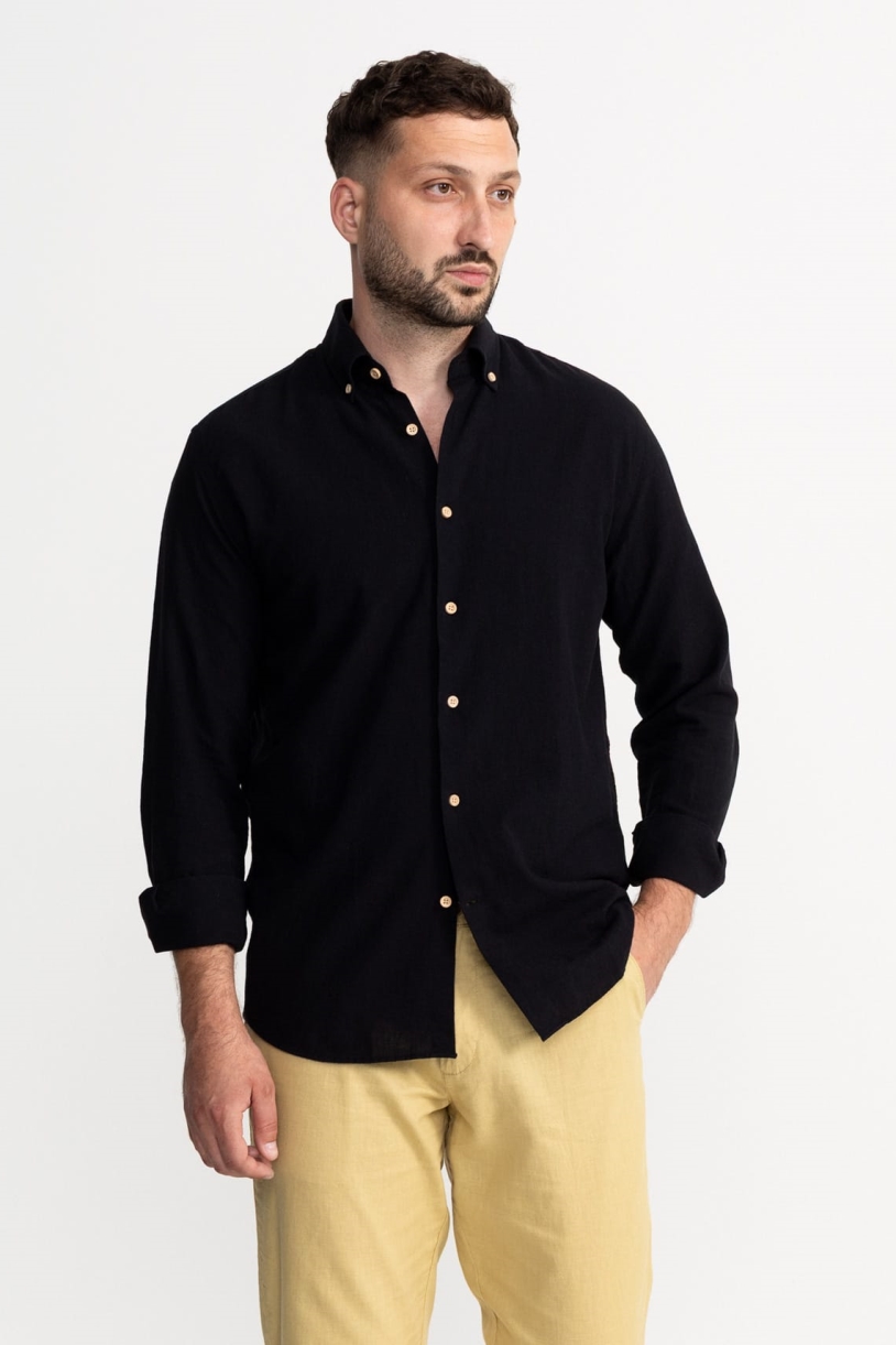 De IONESCU mannen vegan Shirt Godeanu Zwart