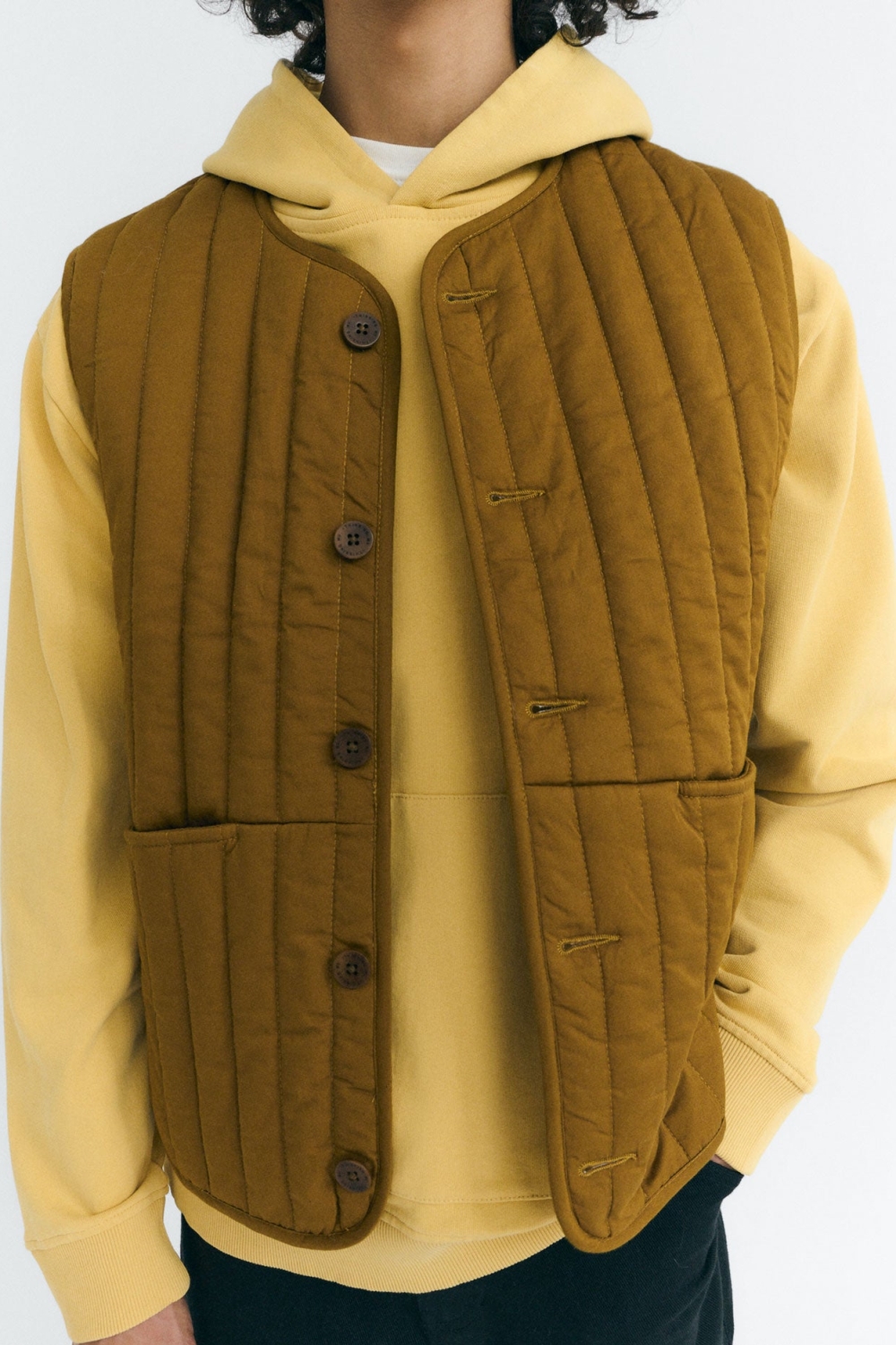 Thinking MU mannen vegan Vest Quilted Jon Licht Eikenbruin