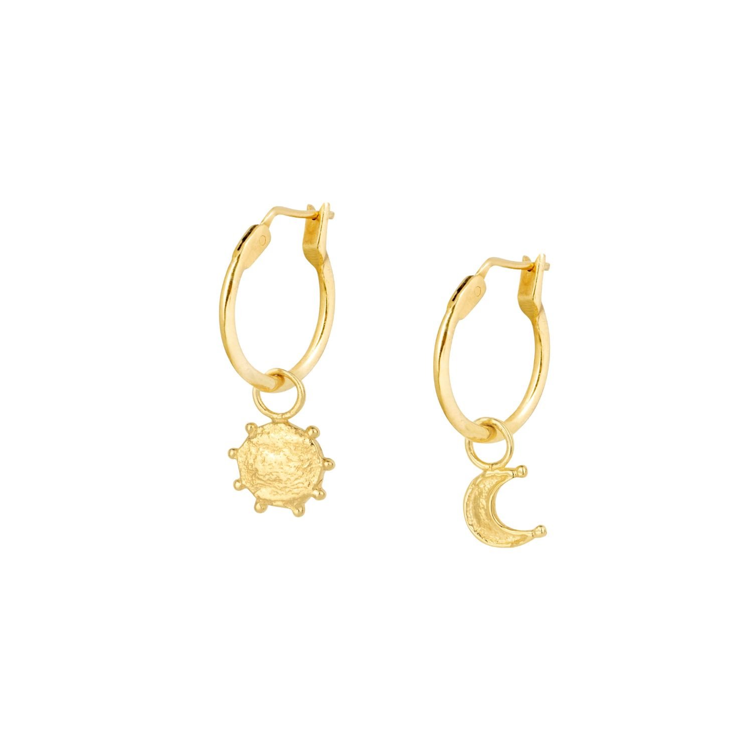 Loft and Daughter  Oorbellen Tiny Sun & Moon Goud