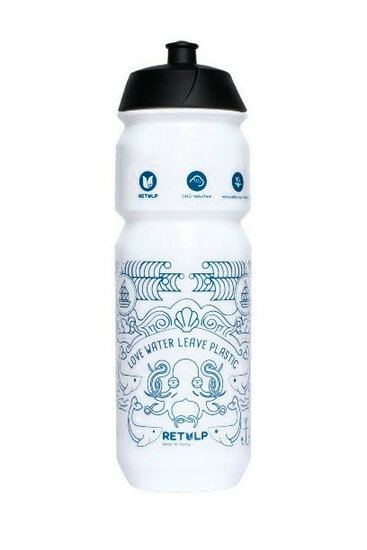Bio Bidon van ReTulp Ocean print - Love water, leave plastic