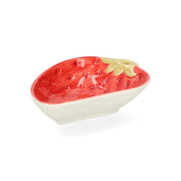 Schaaltje aardbei, steengoed, 13 x 10 x 3,5 cm