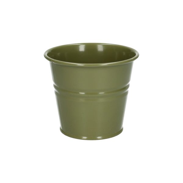 Bloempot, zink, olijfgroen, Ø11 cm