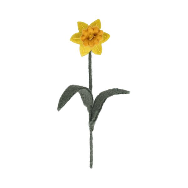 Bloem, vilt, narcis, geel, 24 cm