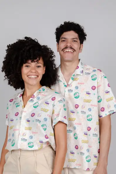 Brava Fabrics mannen vegan Shirt Aloha Casper The Friendly Ghost Wit