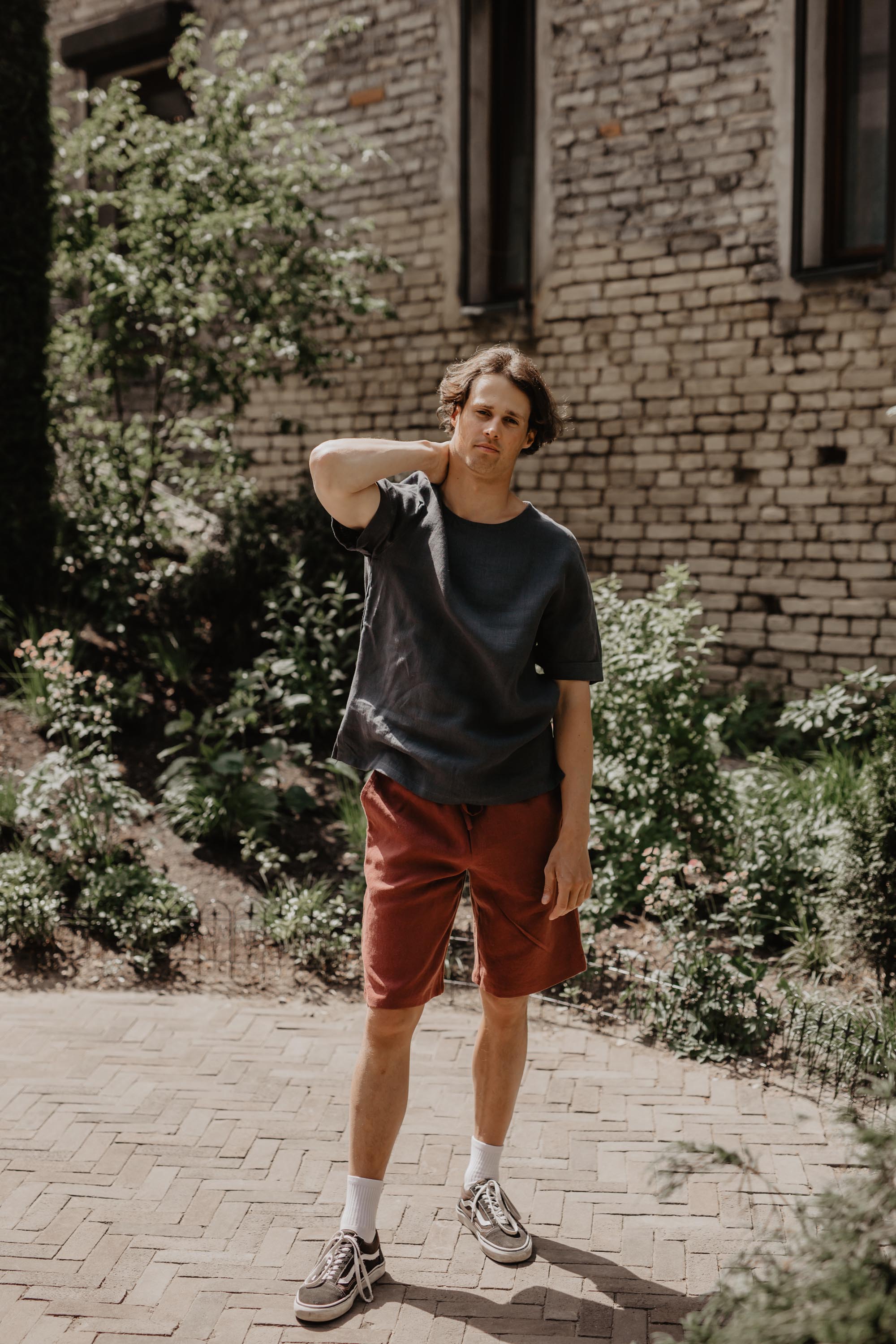 AmourLinen mannen vegan Linnen Top Atlas Cotton Candy