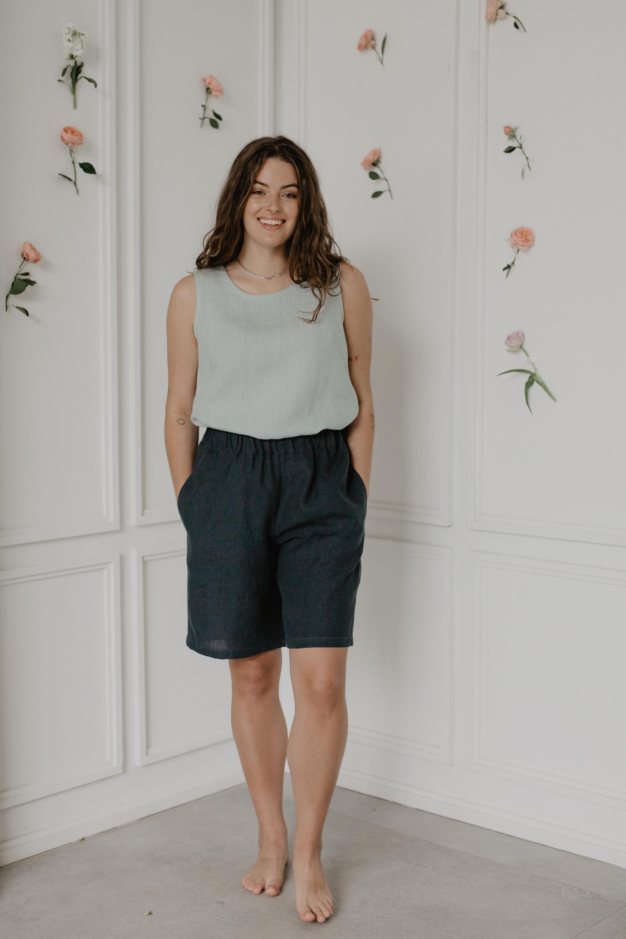 AmourLinen  Korte Broek Matilda Antracietgrijs