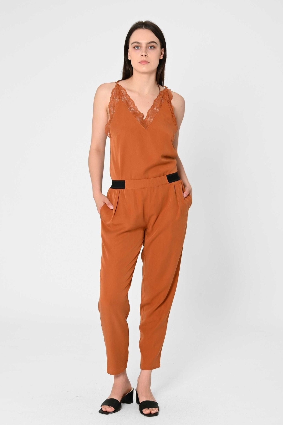 LOVJOI  Broek Viskla Donker Amber
