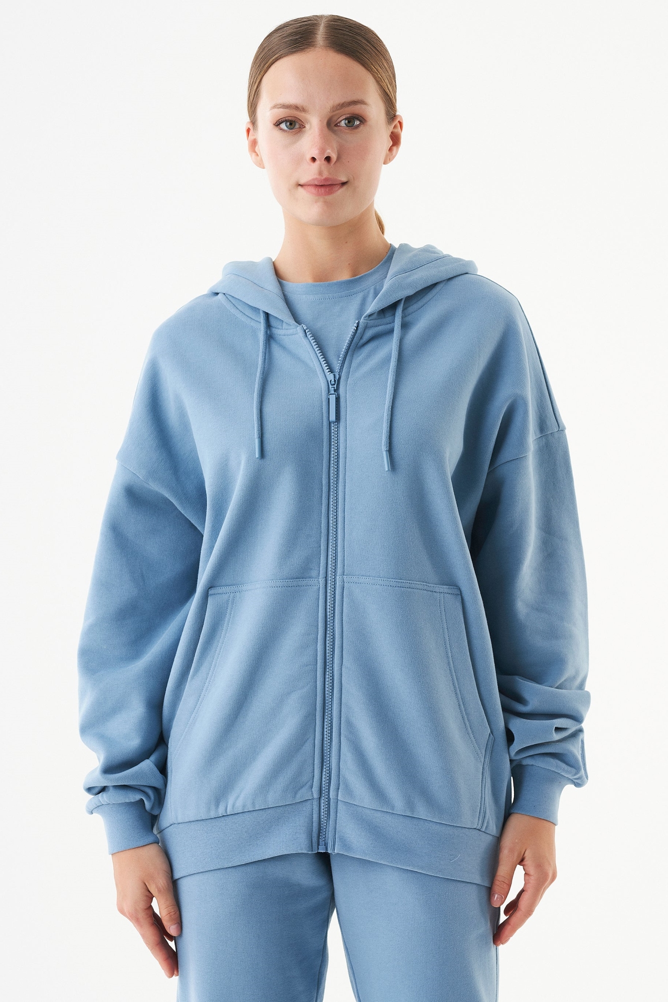 ORGANICATION  Sweatvest Jale Blauw