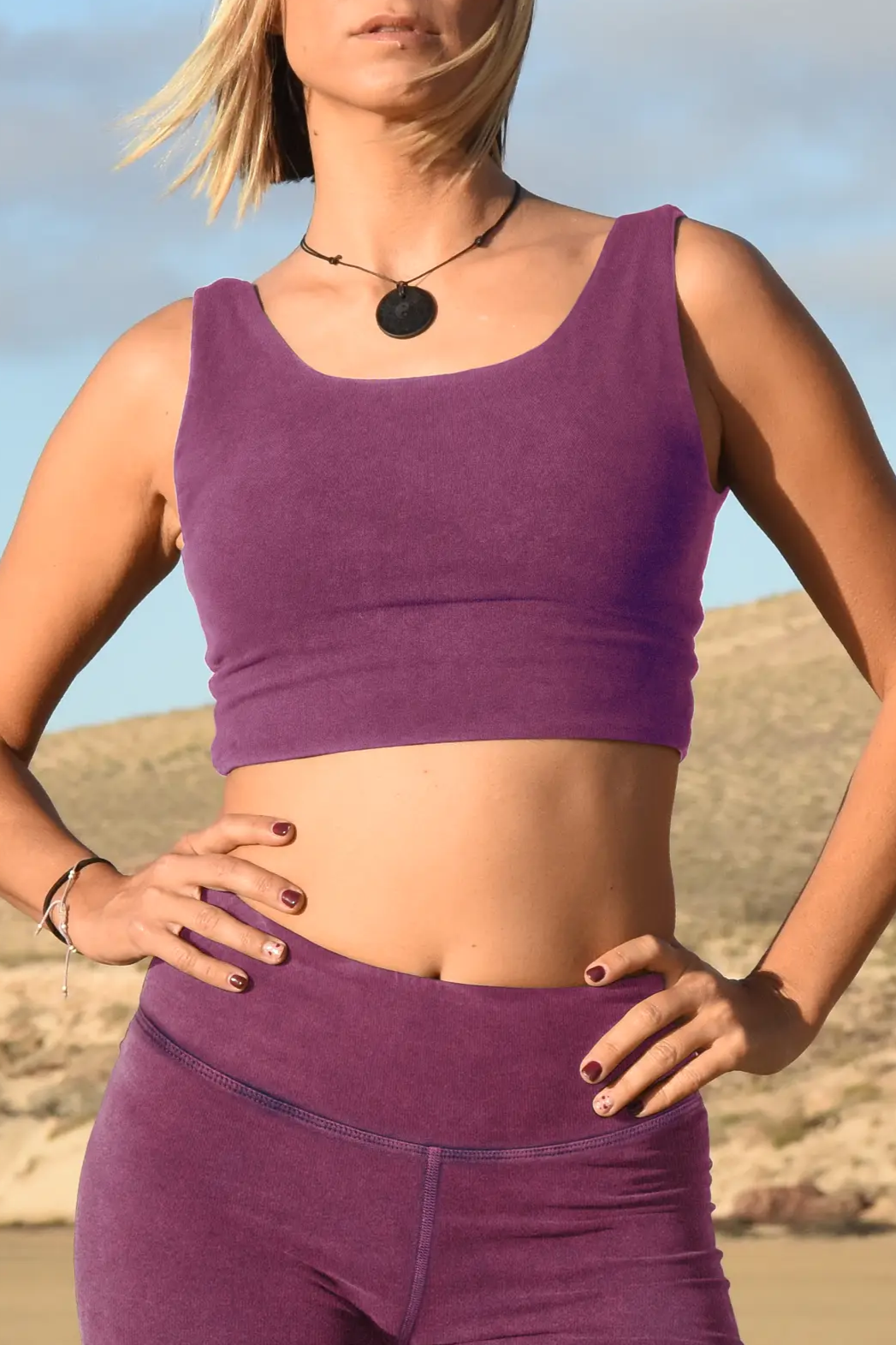 nice to meet me  Omkeerbare Crop Tank Violet