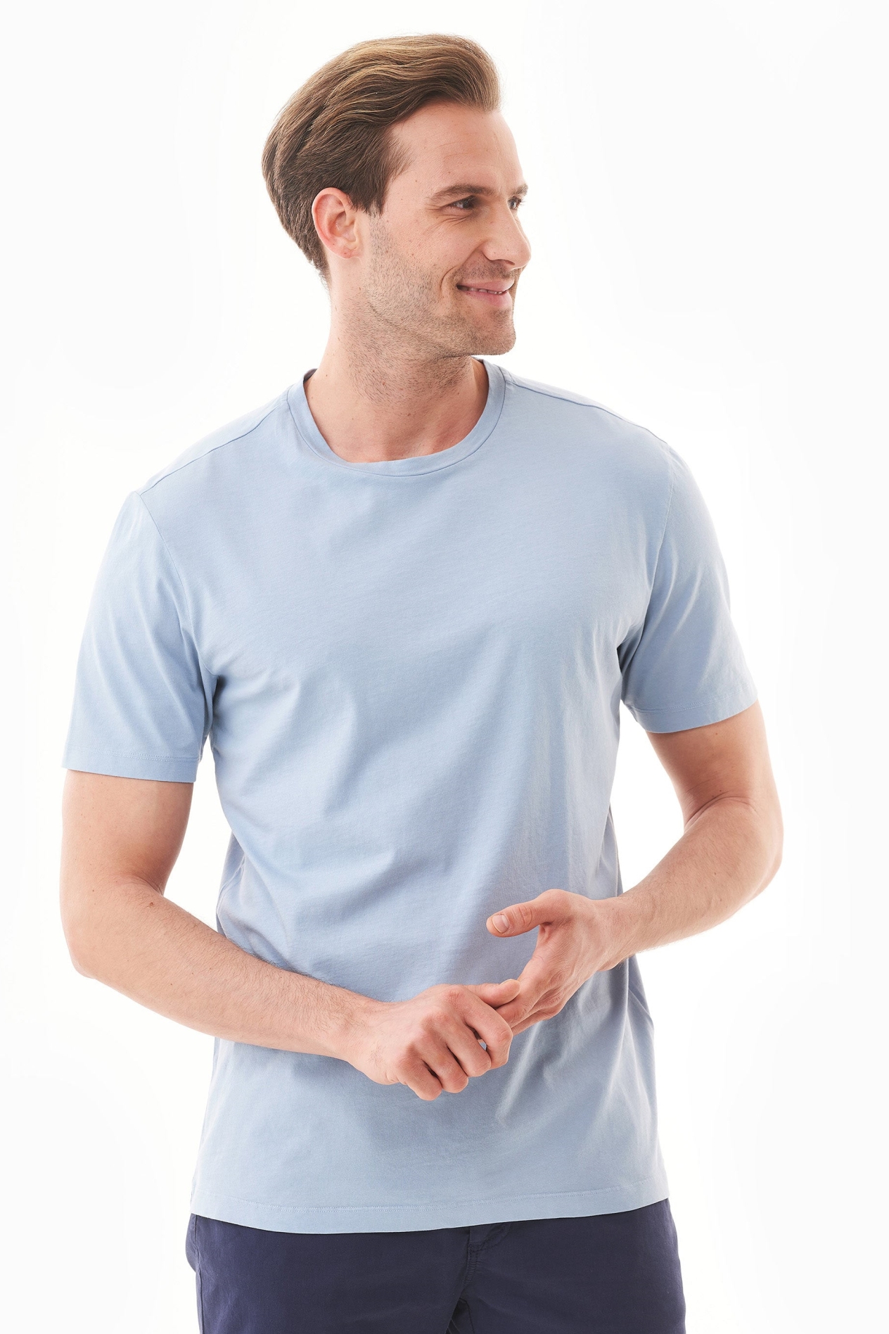 ORGANICATION mannen vegan T-Shirt Plant Indigo Blauw