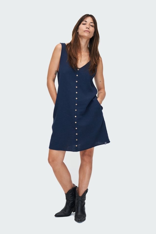 Kuyichi  Jurk Stella Donker Marineblauw