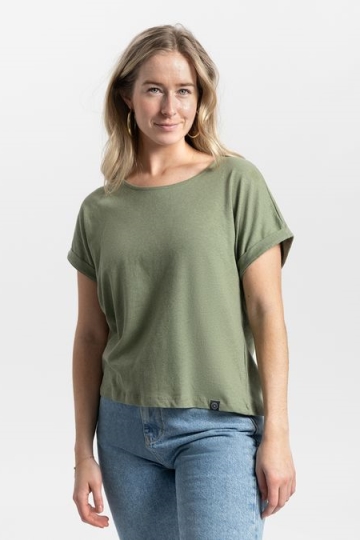 Kuyichi  T-Shirt Bella Legergroen