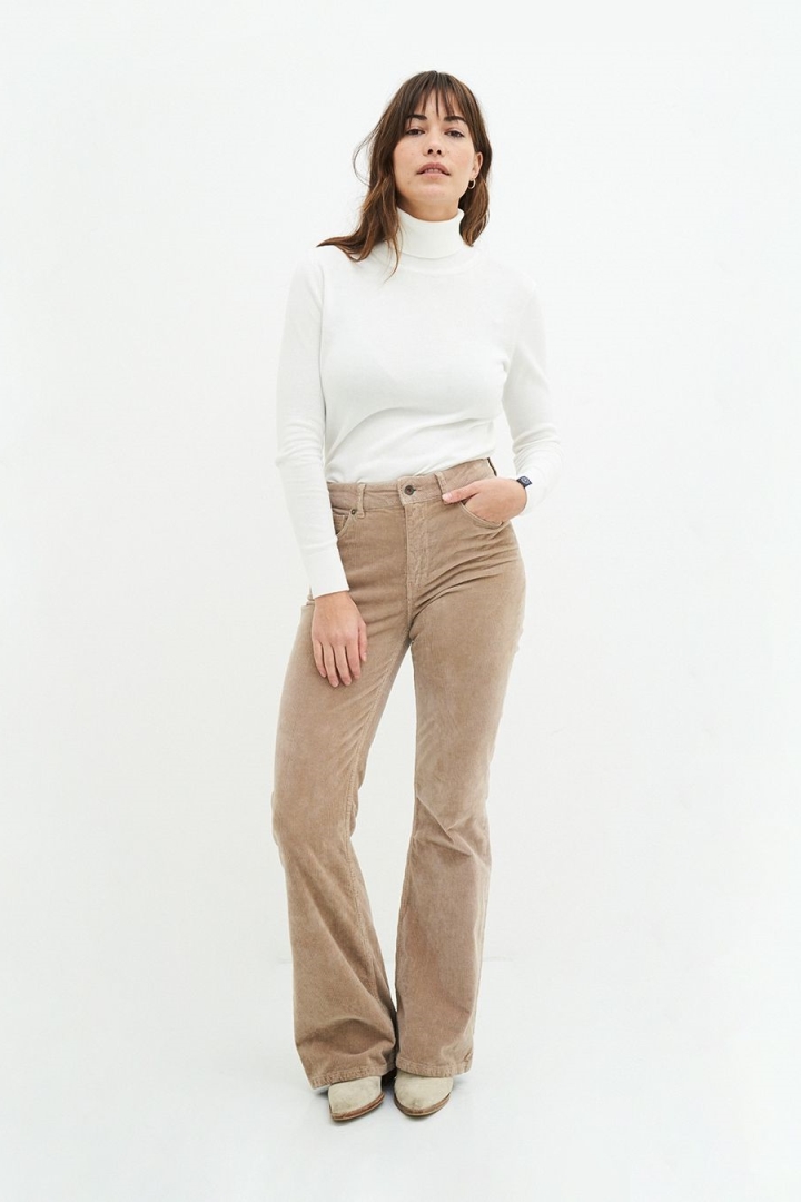 Kuyichi  Jeans Flare Lisette Corduroy Zand