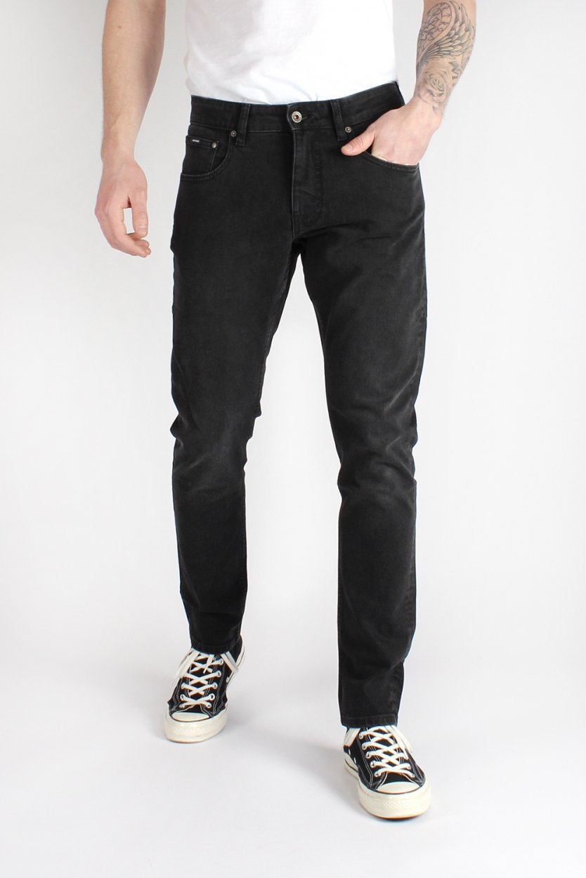 Kuyichi mannen vegan Jeans Kale Skinny Black Used Zwart