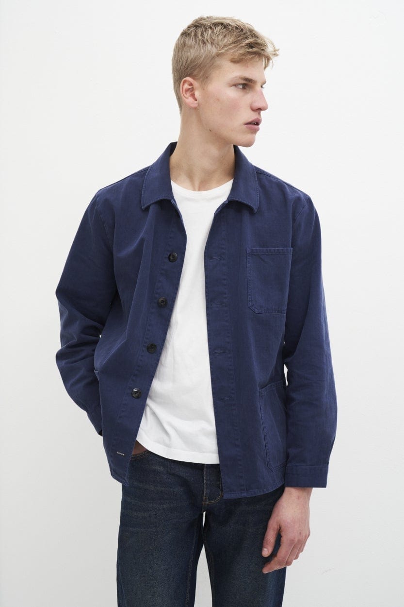 Kuyichi mannen vegan Blouse Peter Worker Blauw