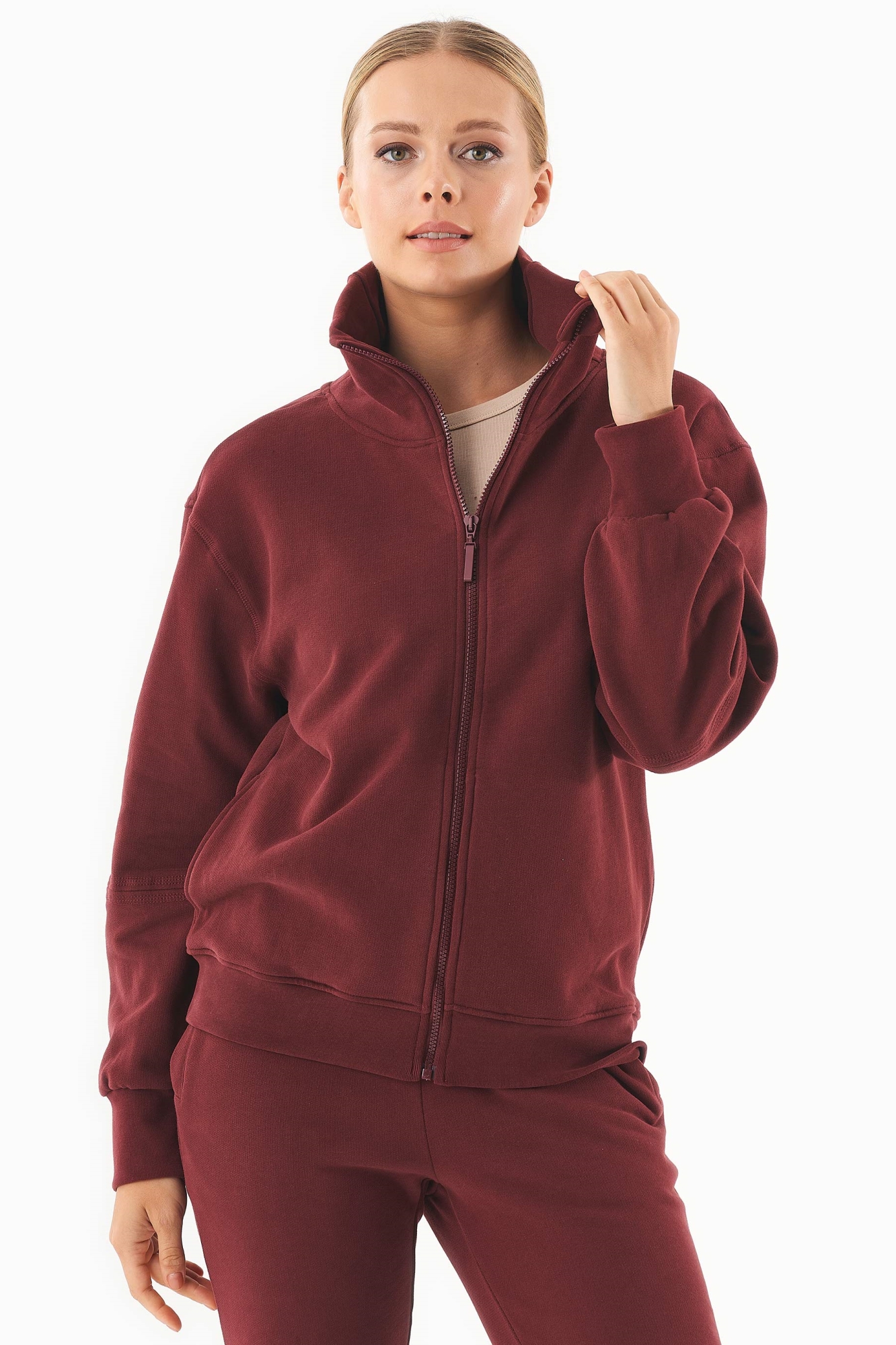 ORGANICATION  Soft-Touch Sweatjack Bordeaux