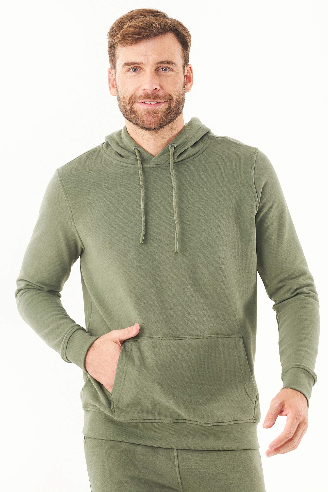 ORGANICATION mannen vegan Hoodie Soft Touch Mid Olive