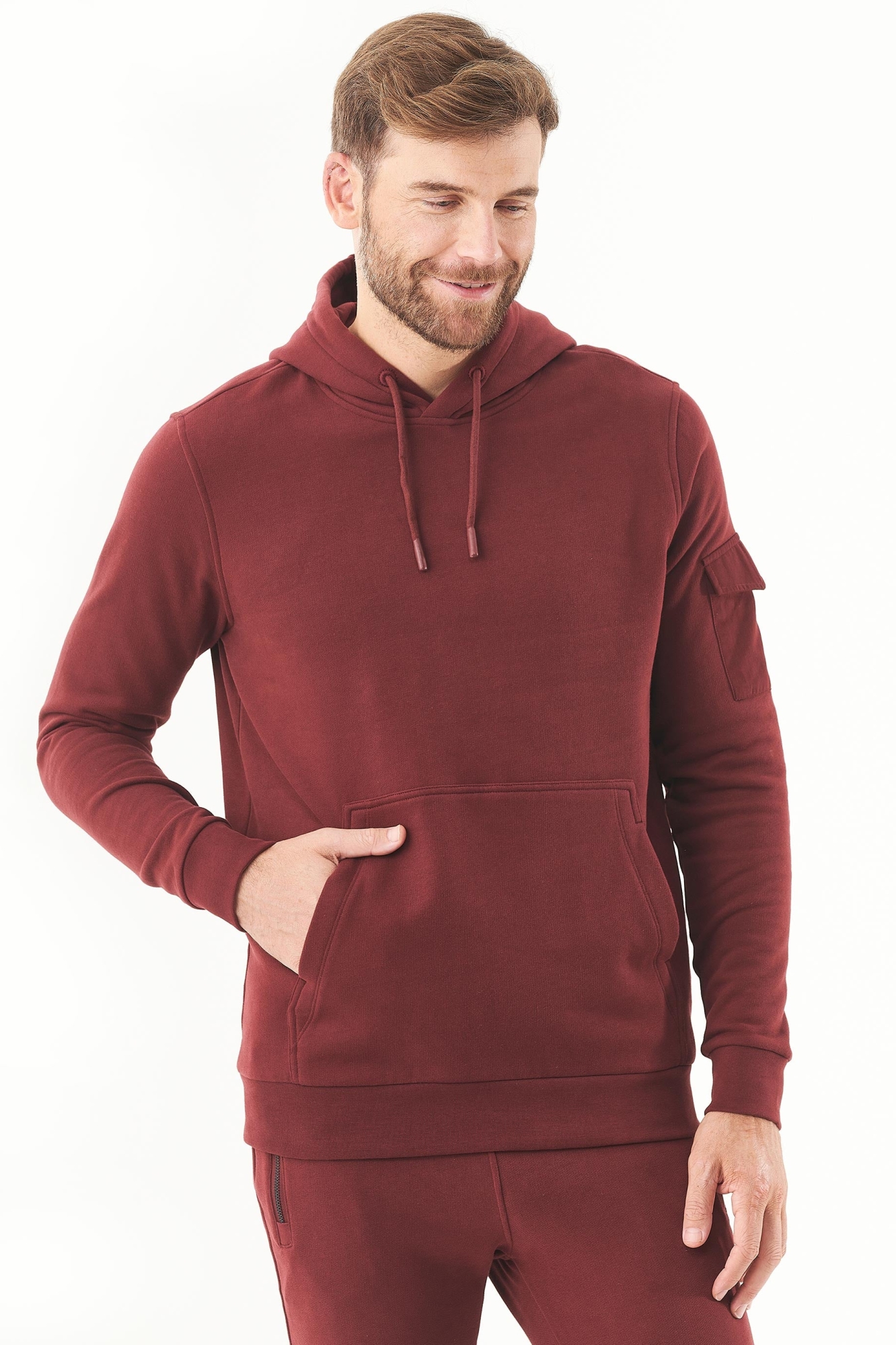 ORGANICATION mannen vegan Soft Touch Sweathoodie Bordeaux