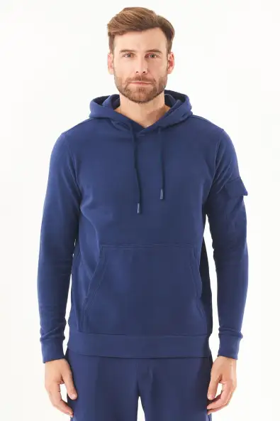 ORGANICATION mannen vegan Soft Touch Sweathoodie Navy