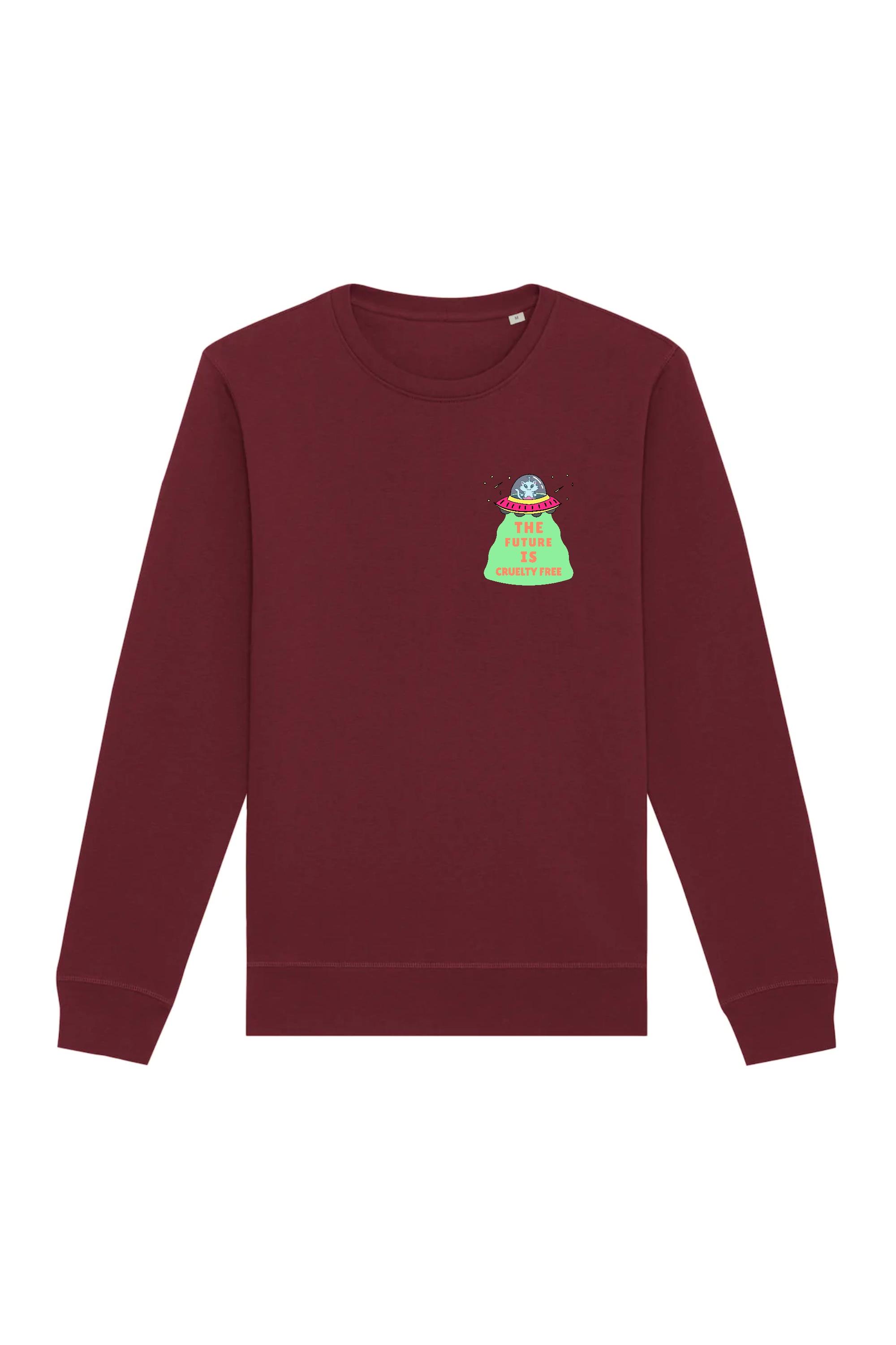 Oat Milk Club  Sweatshirt The Future Is Cruelty Free Bordeaux