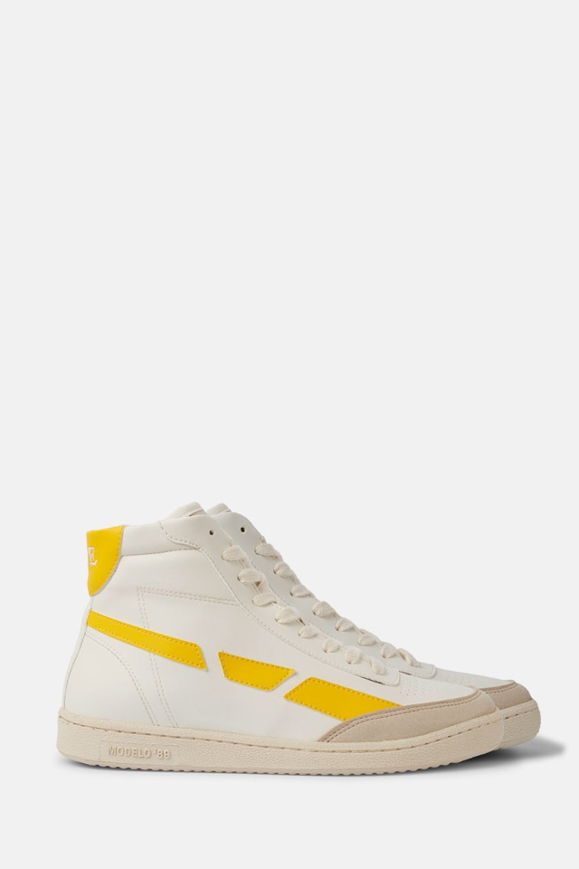 SAYE mannen vegan Sneaker Modelo '89 Hi Geel