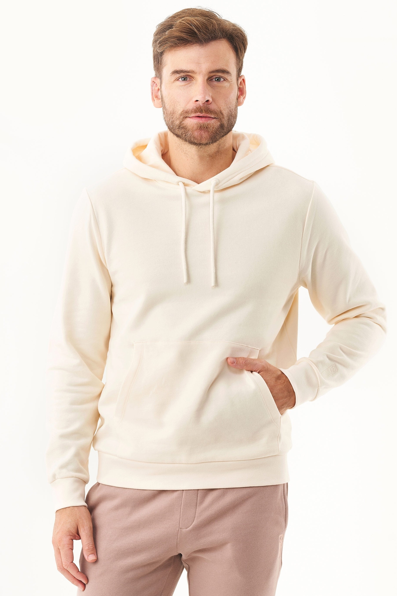 ORGANICATION mannen vegan Hoodie Hoolden Off White
