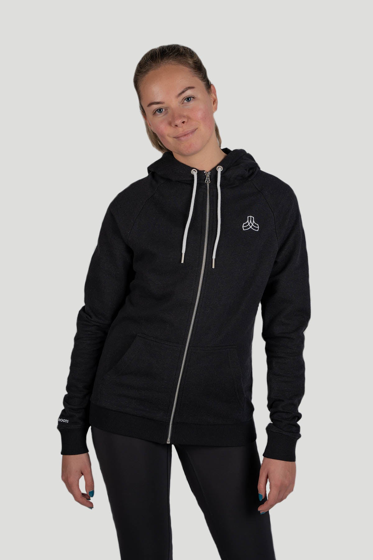 Iron Roots  Hoodie Full-Zip Unisex Performance Zwart