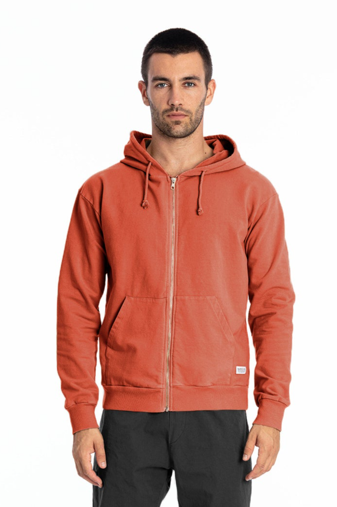 RAVENS VIEW IBIZA mannen vegan Hoodie Zip Ibiza Aarde Rood