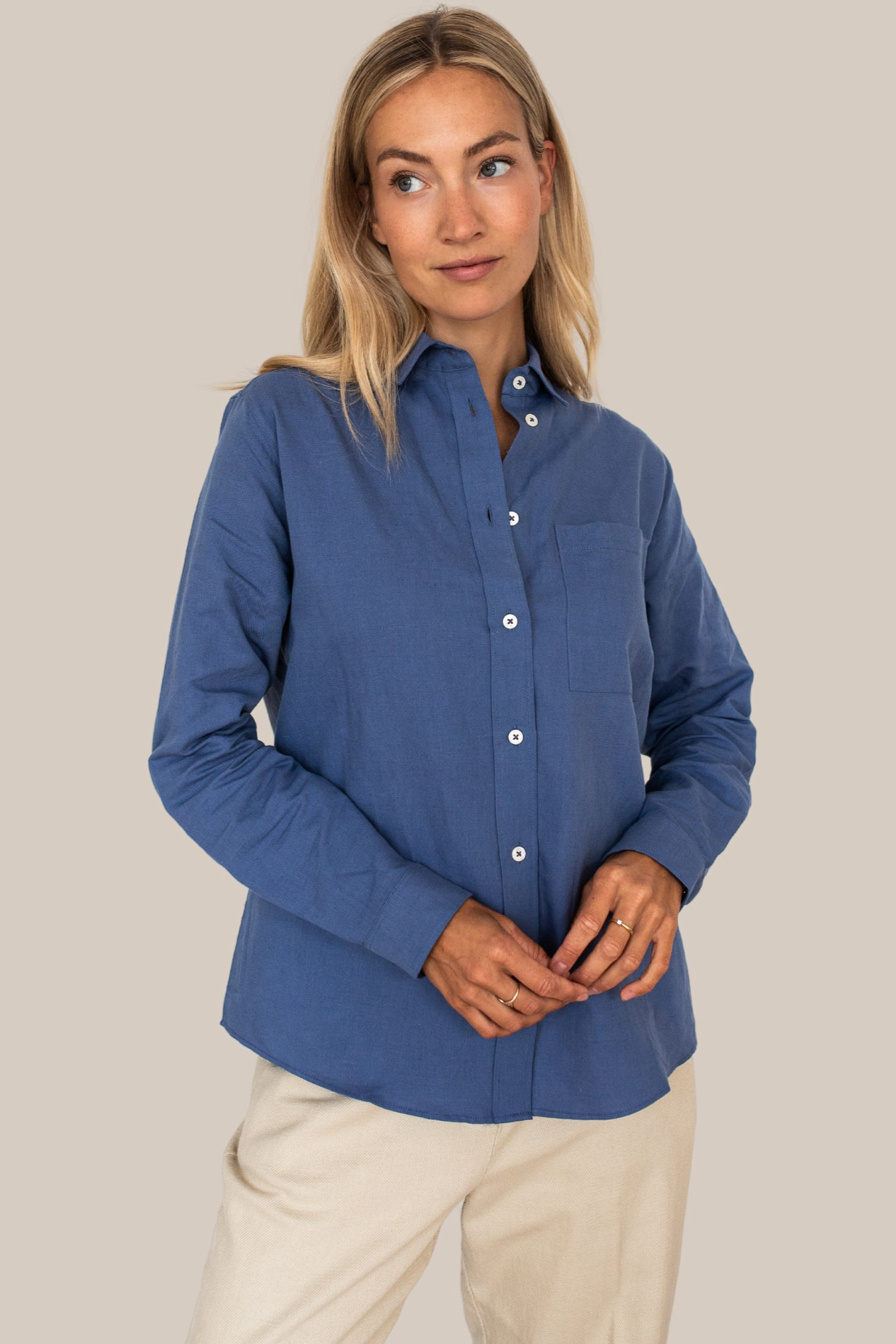 Arber Studio  Willow Blouse Linnen Blauw