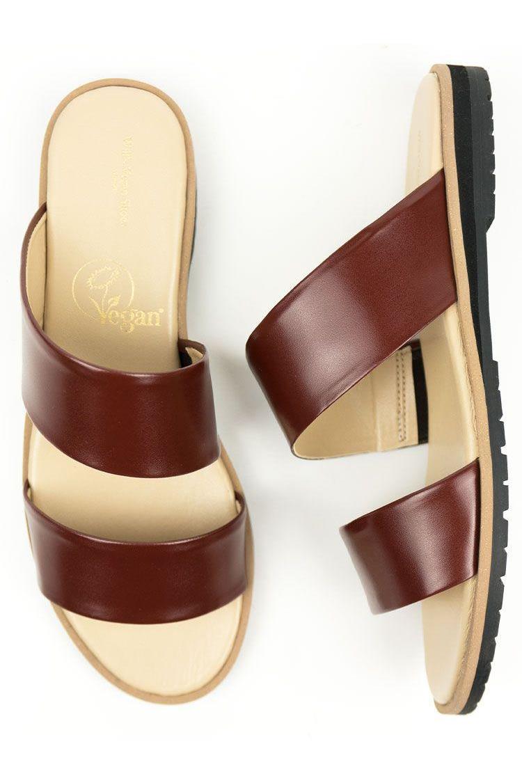 Will's Vegan Store  Slippers Twee Bandjes Bruin