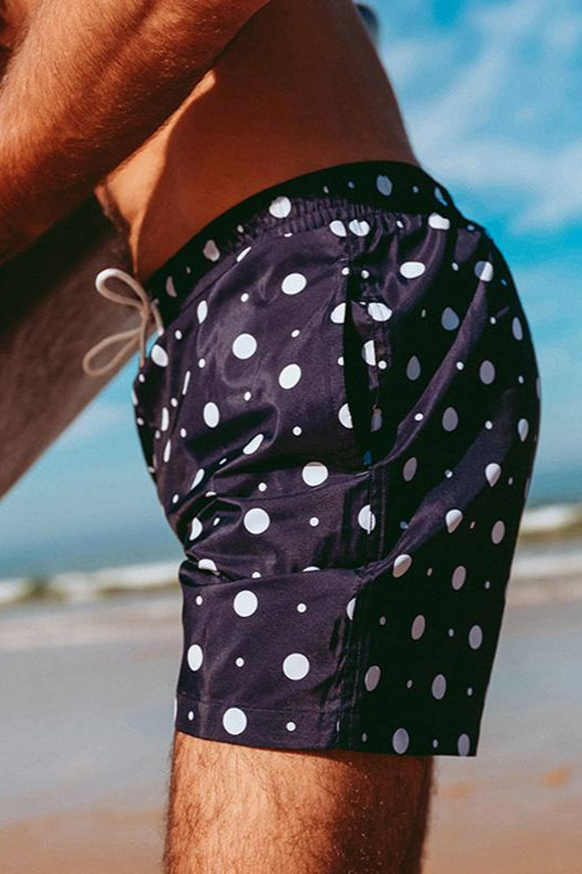 Averie mannen vegan Zwembroek Nolan By Arlo Pruisische Polkadots Donkerblauw