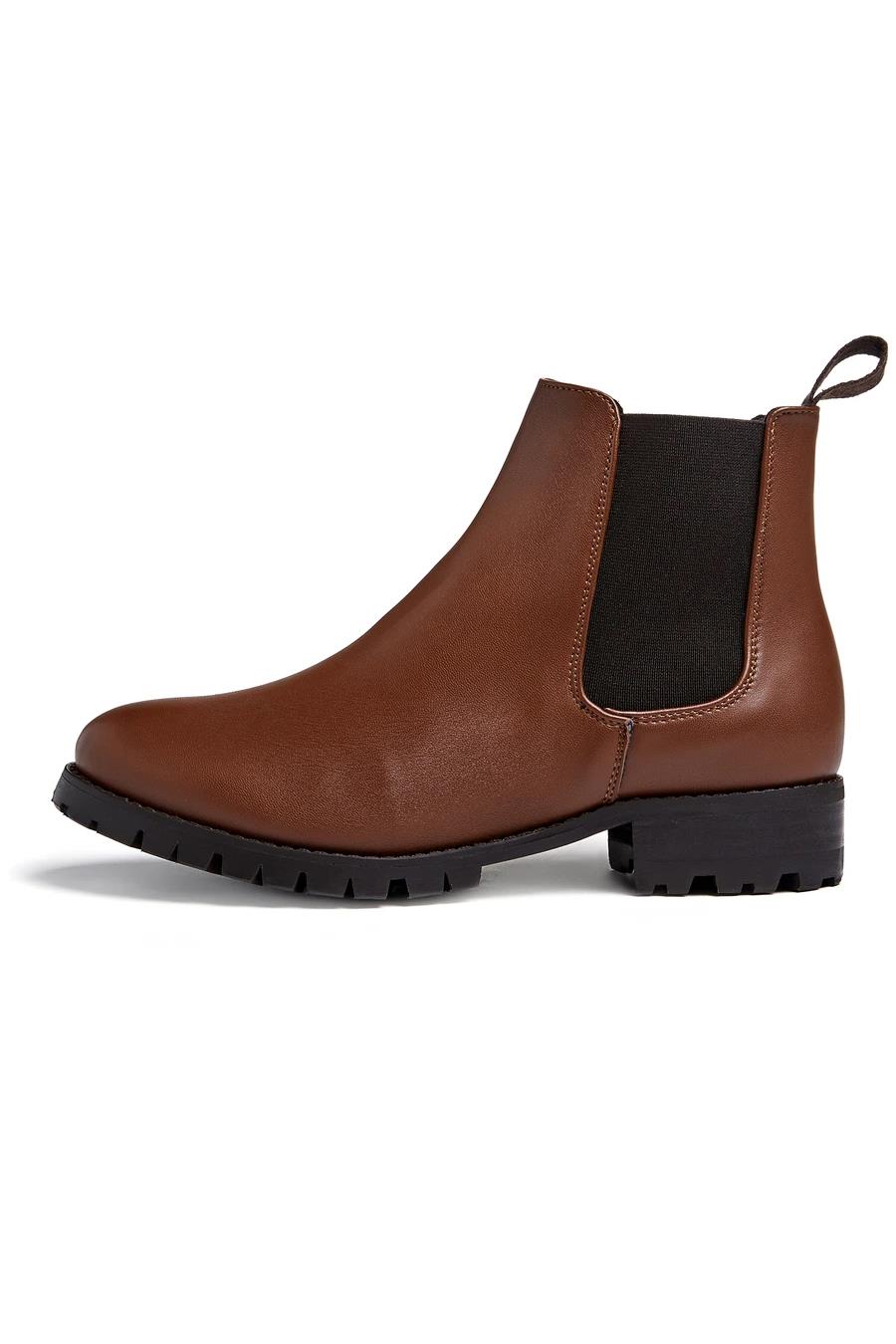 Will's Vegan Store  Chelsea Boots Luxe Deep Tread Kastanjebruin