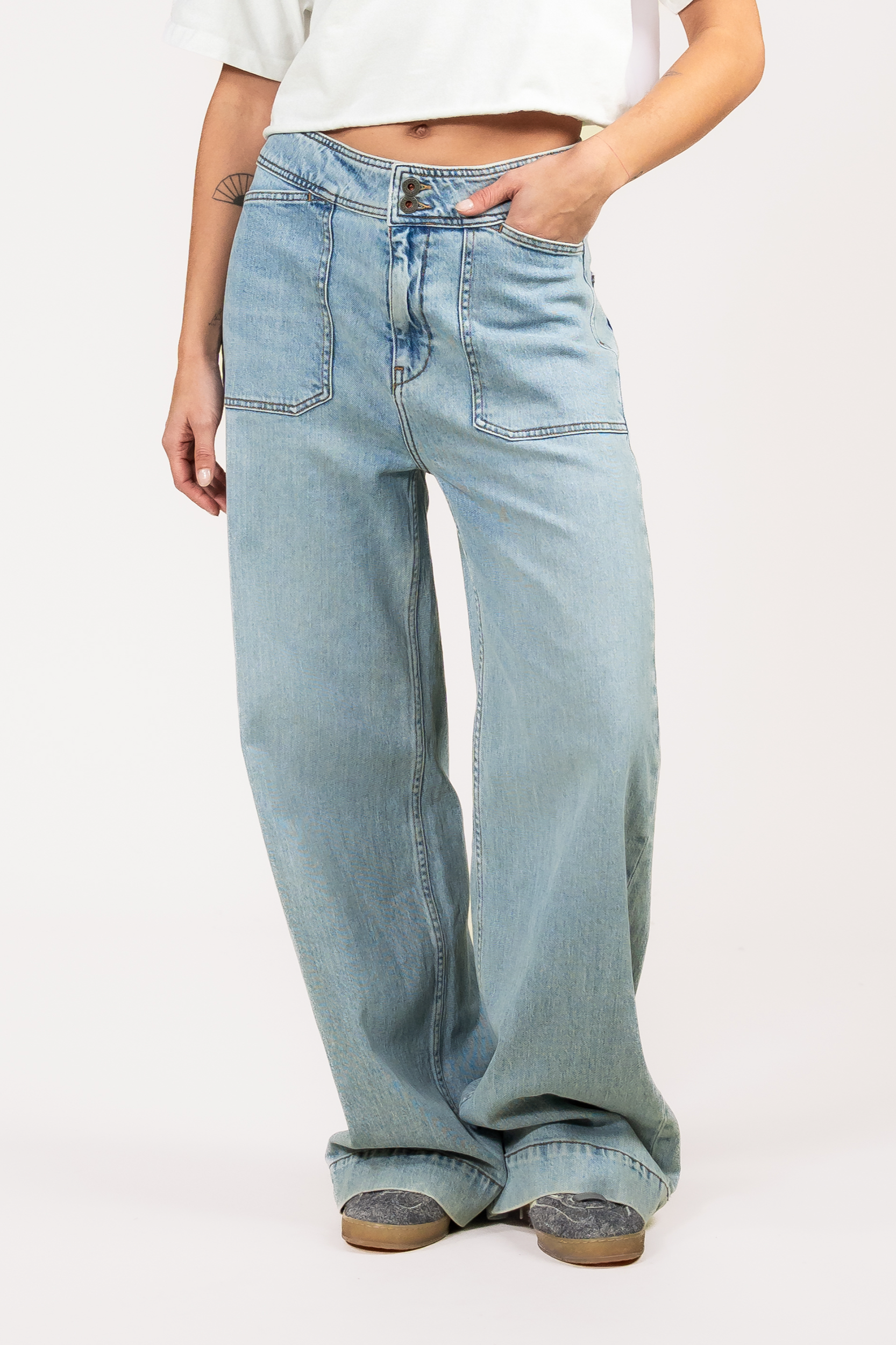 Kuyichi  Farrah Worker Jeans In Staalblauw