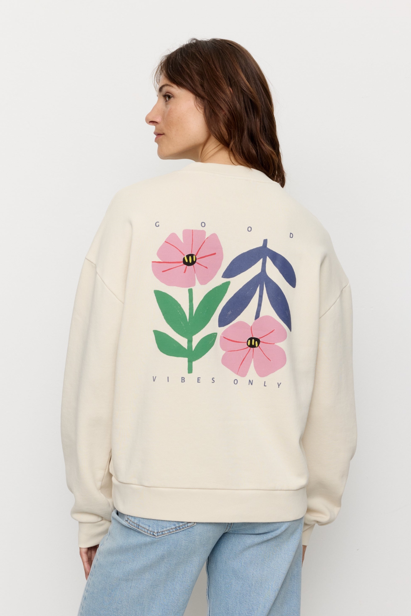 Recolution  Sweatshirt Nerine Good Vibes Arctic White