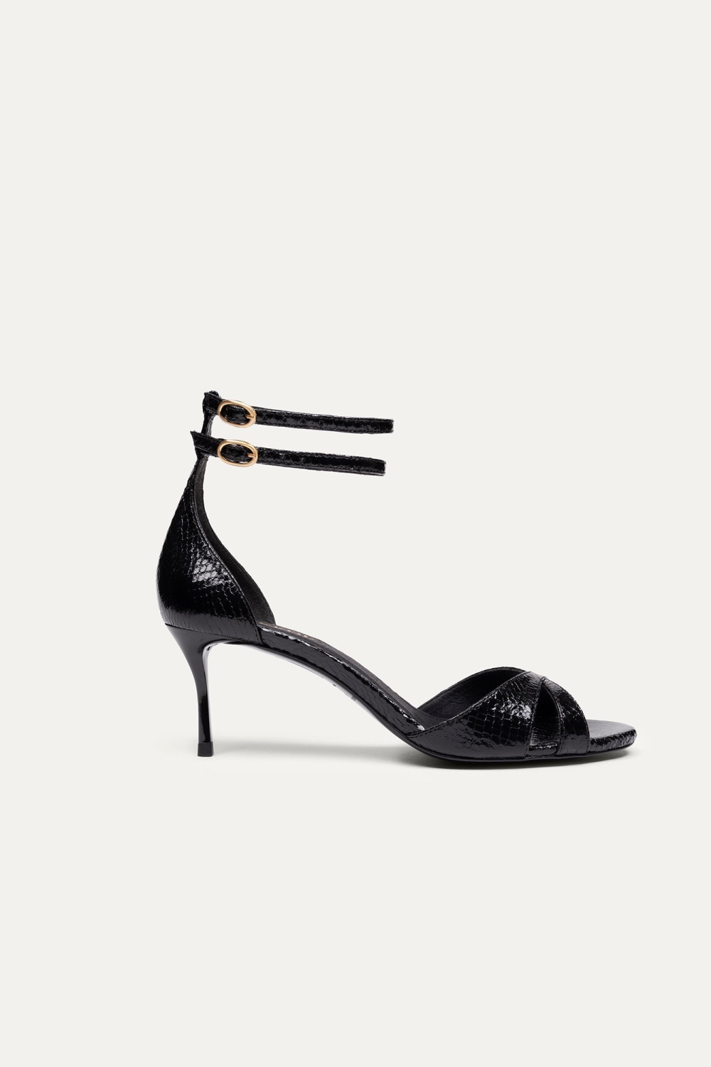 BIKKOU  Sandalen Zomerlunch Zwarte Python