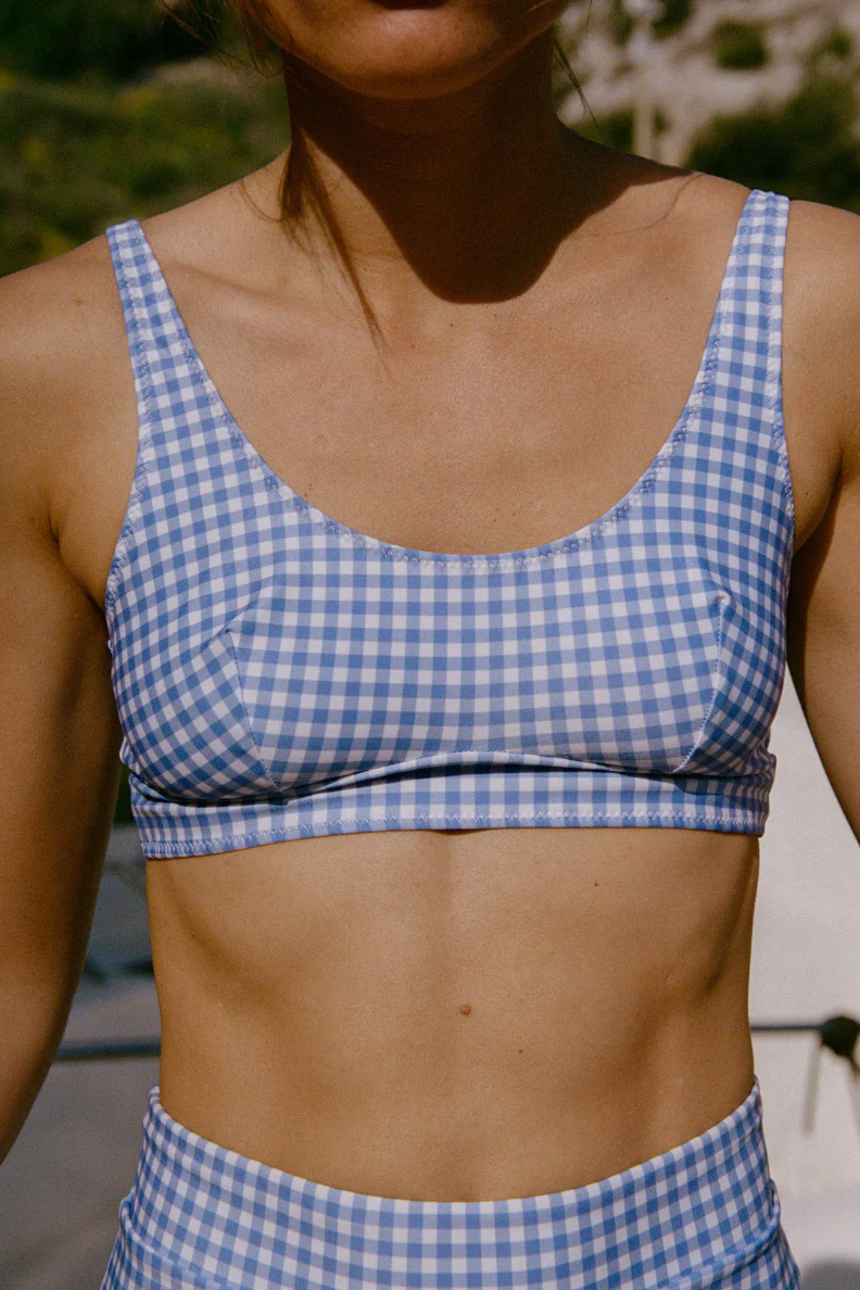 NÃ©nÃ©s  Bikinitop Mini Me Voor Volwassenen Blauw Met Vichy-Print